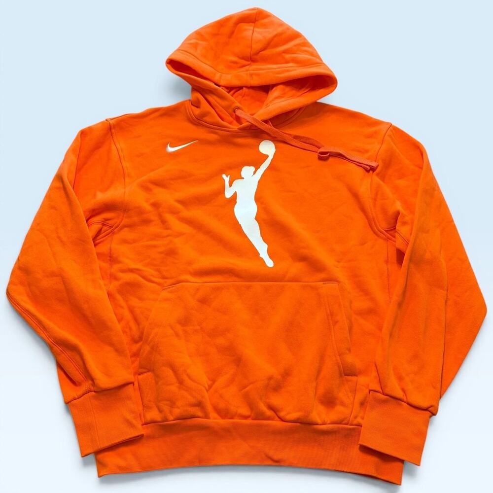 WNBA Hoodie Mens Medium Orange WNBA Basketball Nike Logo Pullover Sweatshirt